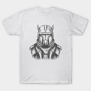 Modern Bounty Hunter Sketch Art T-Shirt